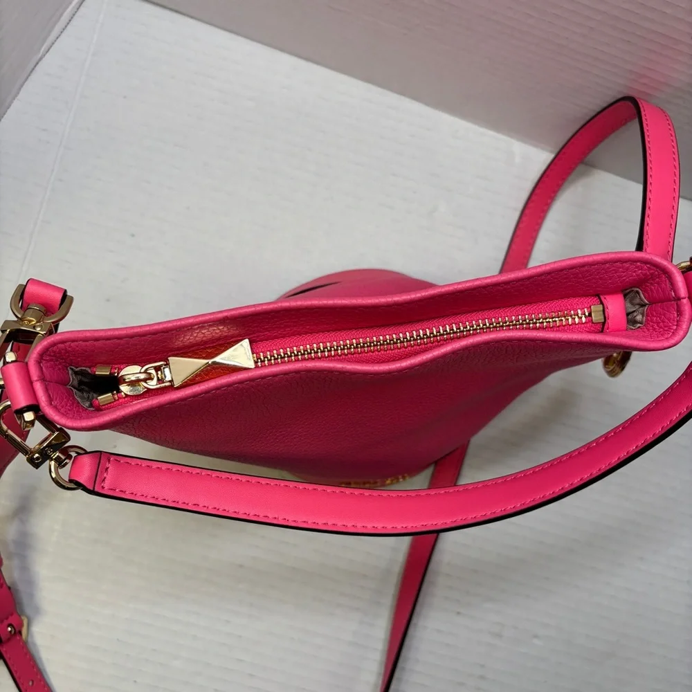 Michael Kors Townsend Pink Leather Small Convertible Bucket Bag Crossbody - Picture 8 of 15